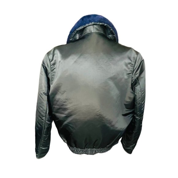 Horace Small Tuffy Jac Police Jacket Black Nylon w/Faux Fur Collar Vintage 40L - Picture 6 of 9